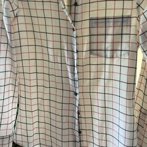 Barbour SZ 4 US Plaid checkered button down metal signature back collar white